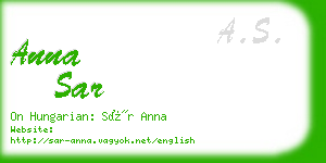 anna sar business card